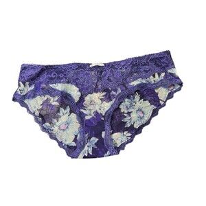 NWT VICTORIA'S SECRET  DREAM ANGELS LACE BIKINI  Blue Floral Pattern Size S